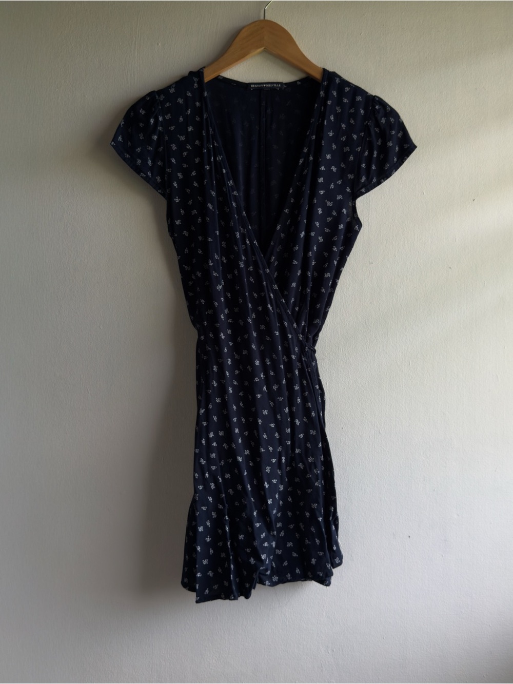 Brandy Melville Black Ditsy Floral Tie Strap Mini Dress‎ Coquette Cottagecore